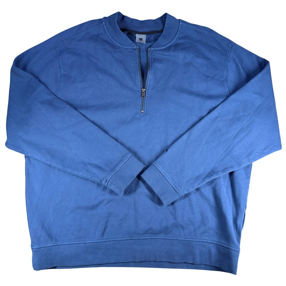 VRST Quarter Zip Pullover Sweatshirt Long Sleeve Blue Teal‎ XL Mens